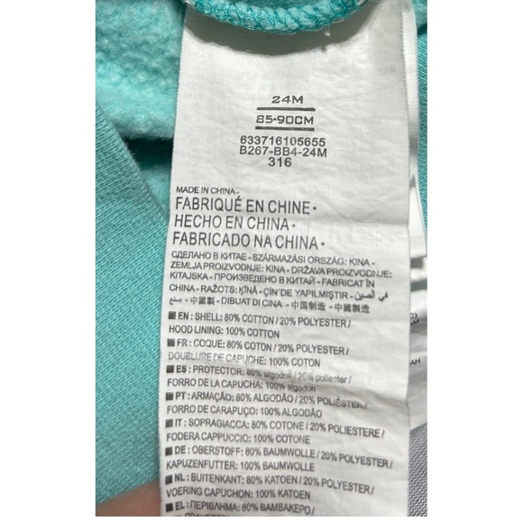 Nike Toddler Girls 24 Month Teal Mint Color Block Zip Up Hoodie Jacket - Picture 6 of 6